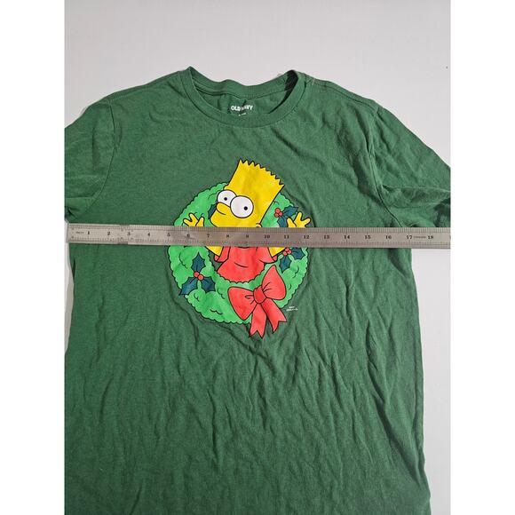 Bart Simpson Green Christmas Wreath T-shirt Youth Size XL (14-16) - Picture 5 of 7